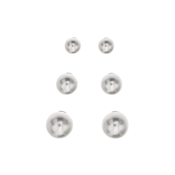 Silver Bar helmikorvakorut kolmen parin lahjasetti 3+4+5 mm 8325