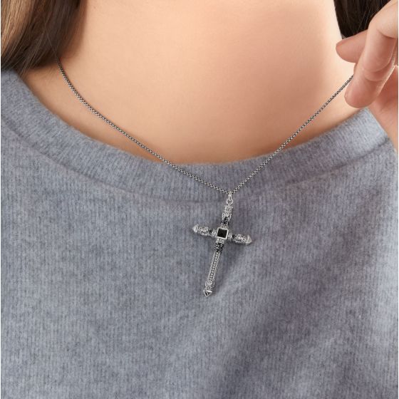 THOMAS SABO Collana Donna In Argento 925 Ossidato Con Zirconi – Catena Regolabile Con Moschettone, Gioiello Di Classe
