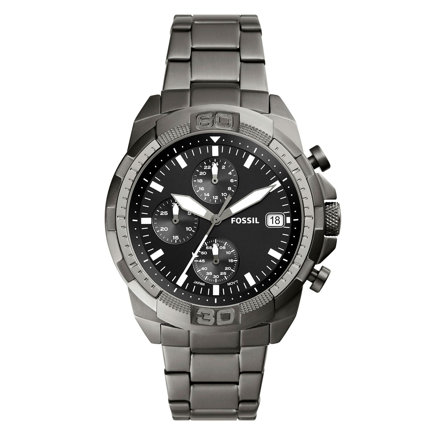 Fossil Bronson Chronograph Smoke Stainless Steel Watch FS5852 Bronson Chronograph Smoke Stainless Steel Watch
