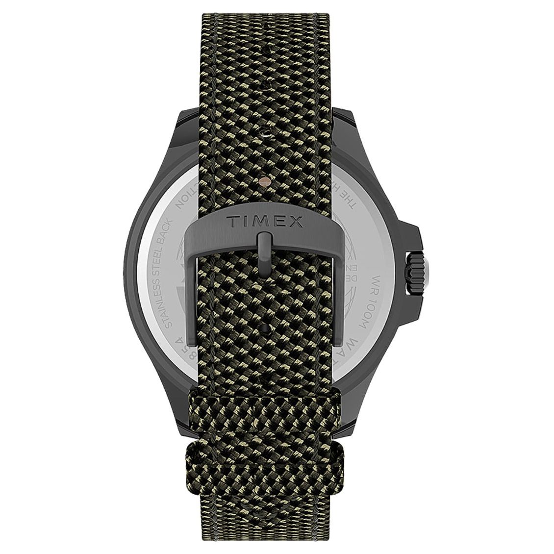 Timex Orologio Harborside Coast 43mm, Cassa In Ottone Con Quadrante Verde E Cinturino In Silicone Nero, Impermeabile 100m