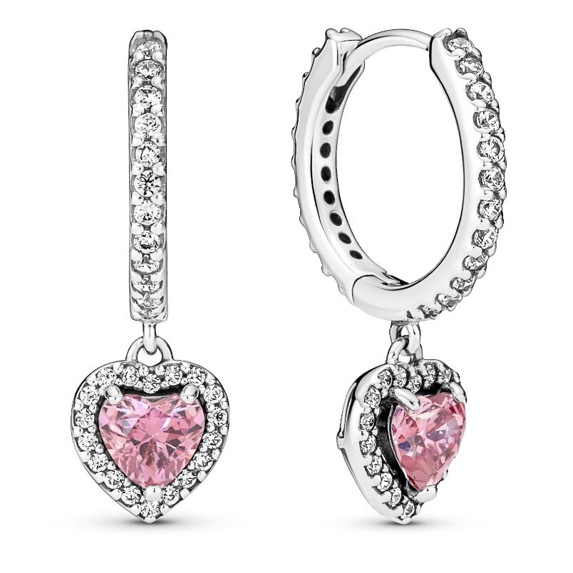 Pandora Timeless Sparkling Halo heart korvakorut 291445C01 Keskisen