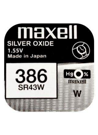 Maxell SR43W hopeaoksidiparisto 386