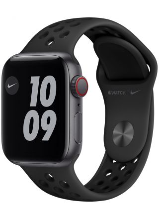 Apple Watch Nike SE GPS + Cellular tähtiharmaa alumiinikuori 40 mm antrasiitti/musta Nike urheiluranneke MKR53KS/A