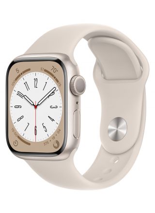 Apple Watch Series 8 GPS tähtivalkea alumiinikuori 41 mm tähtivalkea urheiluranneke MNP63KS/A