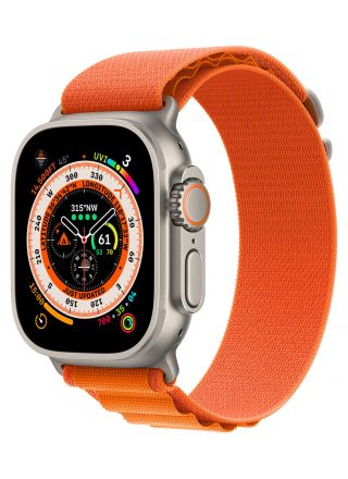 Apple Watch Ultra GPS + Cellular titaanikuori 49 mm oranssi Alpine-ranneke - koko M MQFL3KS/A