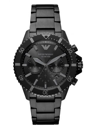 Emporio Armani Diver Chronograph Black Stainless Steel Watch AR11363