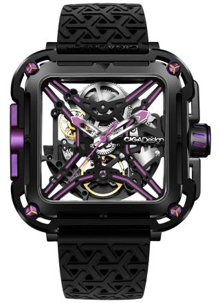 CIGA Design X Series Neon Purple Automatic Skeleton X011-BLPL-W25BK