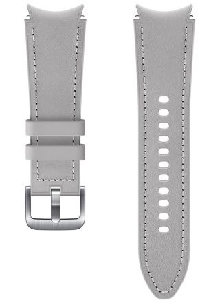 Samsung Galaxy Watch5 / Watch4 nahkaranneke hopea 20 mm koko M/L ET-SHR89LSEGEU