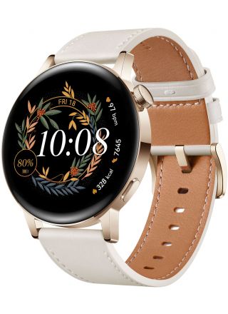 Huawei Watch GT 3 Rosegold 42 mm valkoinen nahkaranneke 55027150