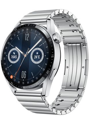 Huawei Watch GT 3 Silver 46 mm hopeanvärinen ruostumaton teräsranneke 55026957