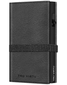 Tru Virtu Click & Slide Strap Cross Nappa Black korttikotelo RFID