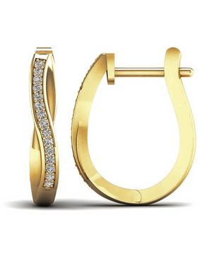 Lykka Elegance kultaiset timanttikorvakorut 3,7 x 19,2 mm