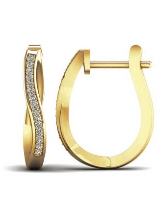 Lykka Elegance kultaiset timanttikorvakorut 3,7 x 19,2 mm