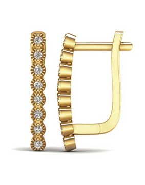 Lykka Elegance kultaiset timanttikorvakorut 2,2 x 17 mm