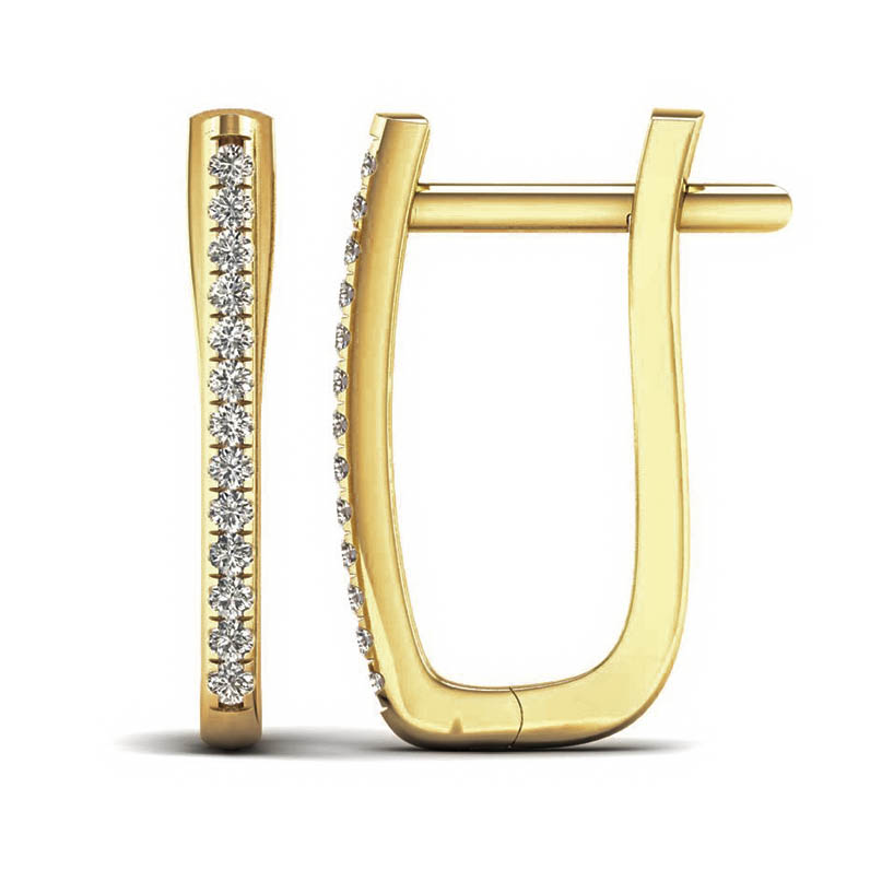 Lykka Elegance kultaiset timanttikorvakorut 1,7 x 15,1 mm