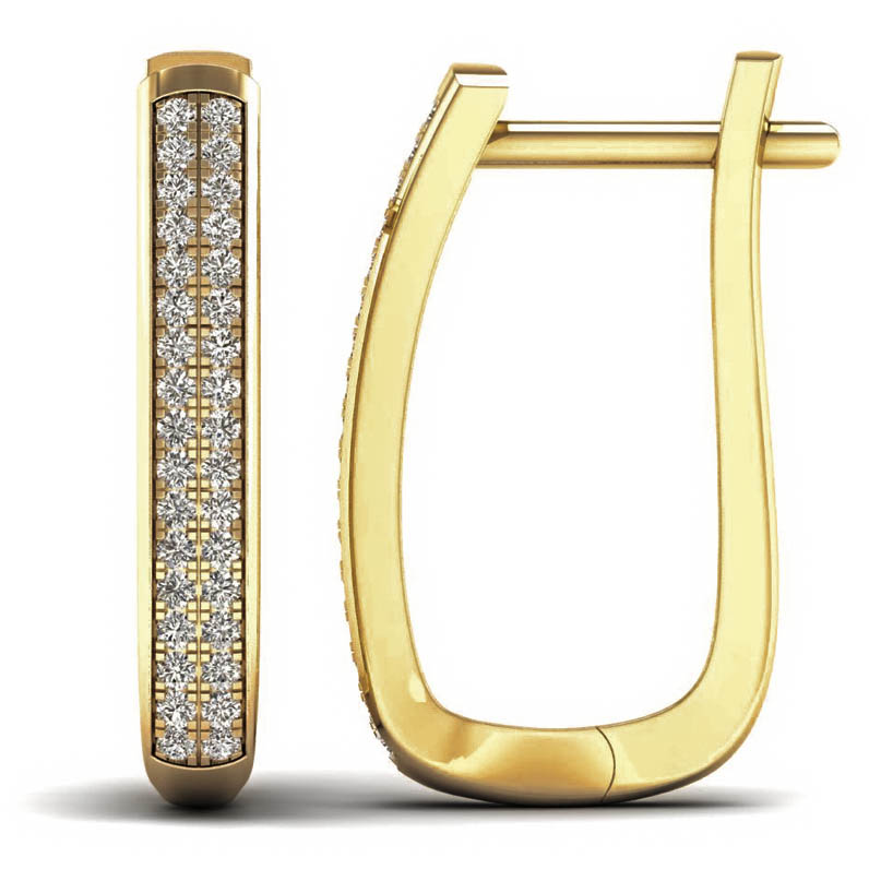 Lykka Elegance kultaiset timanttikorvakorut 3,2 x 19,2 mm