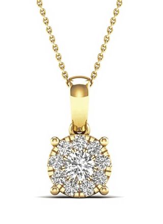 Lykka Elegance kultainen timanttiriipus halo 5,3 x 3 mm
