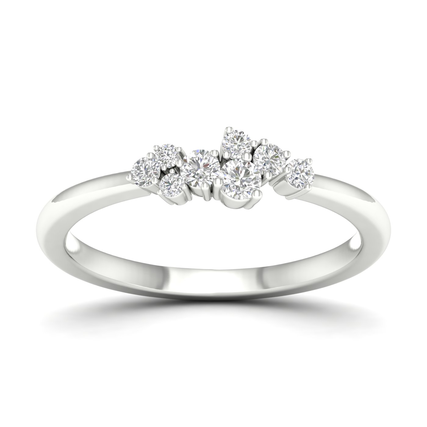 Lykka Elegance valkokultainen monikivinen timanttisormus 0,20 ct