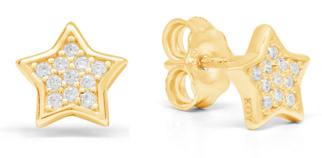 Hopeakorvakorut tähti zirkonia E-1586ZGP