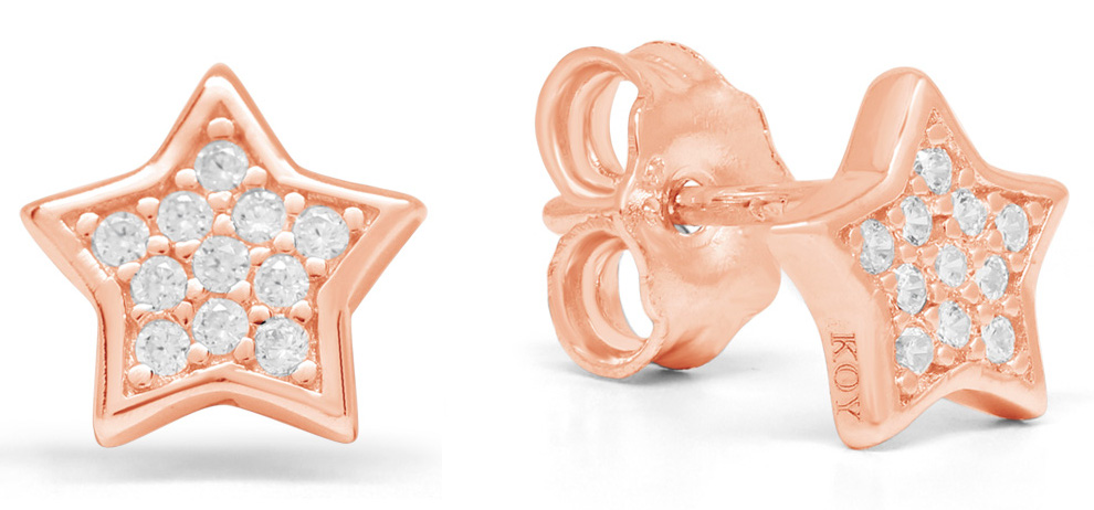 Hopeakorvakorut tähti zirkonia E-1586ZRG