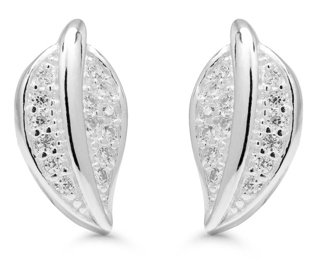 Hopeakorvakorut lehti zirkonia E-3158Z