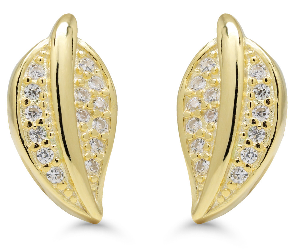 Hopeakorvakorut lehti zirkonia E-3158ZGP