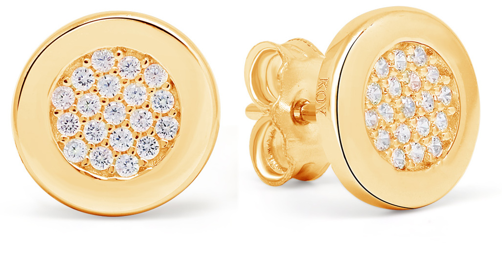 Hopeakorvakorut pyöreä zirkonia E-3436ZGP