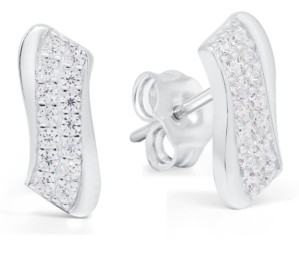 Hopeakorvakorut kirkas zirkonia E-3445Z