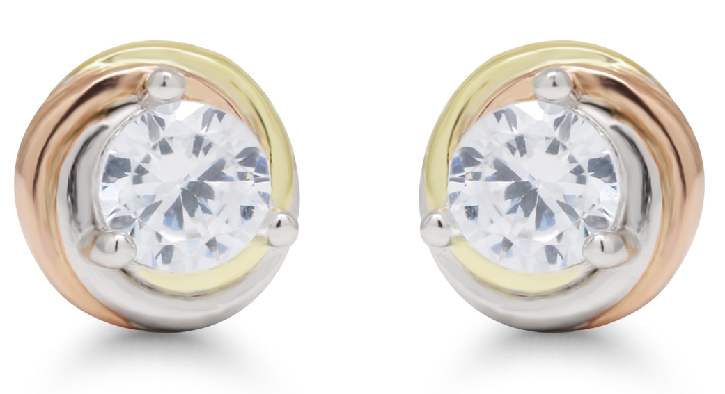 Hopeakorvakorut "solmu" kolmiväri E-7106Z