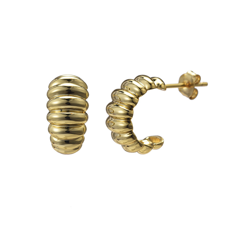 Lykken Casuals kullatut croissant korvakorut 14mm