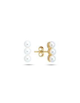 Lykken Pearls triple stone helmikultakorvakorut