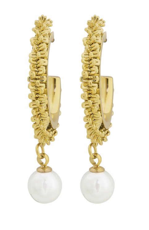 Edblad Tinsel Creoles Pearl Gold korvakorut 122930 Keskisen Kello Oy