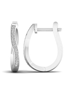 Lykka Elegance valkokultaiset timanttikorvakorut 3,7 x 19,2 mm
