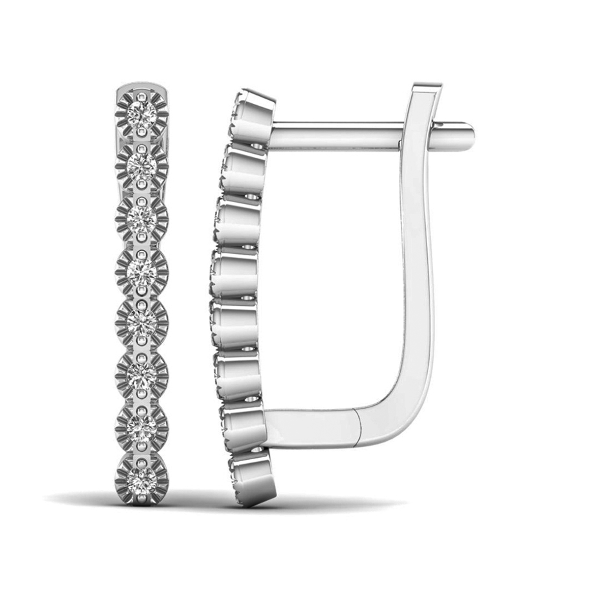 Lykka Elegance valkokultaiset timanttikorvakorut 2,2 x 17 mm