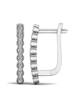 Lykka Elegance valkokultaiset timanttikorvakorut 2,2 x 17 mm