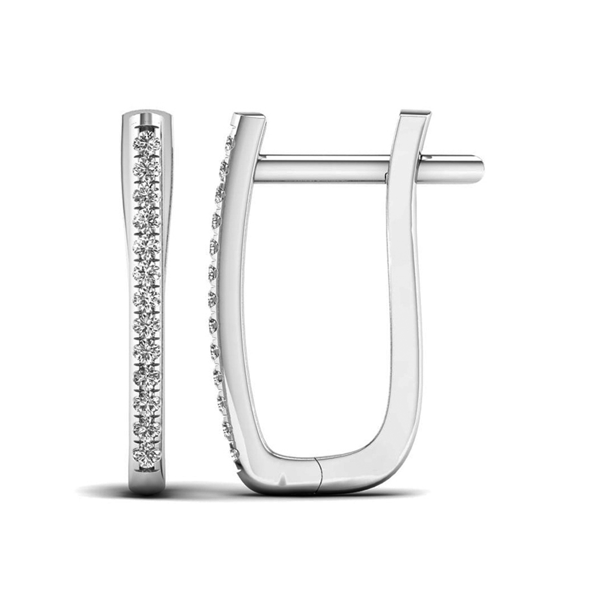 Lykka Elegance valkokultaiset timanttikorvakorut 1,7 x 15,1 mm