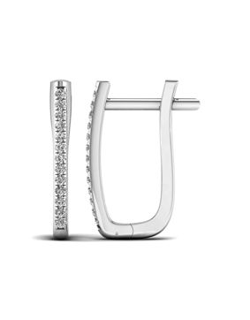 Lykka Elegance valkokultaiset timanttikorvakorut 1,7 x 15,1 mm