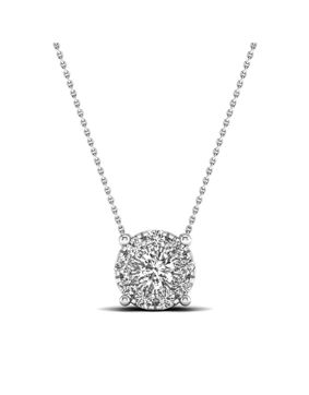 Lykka Elegance valkokultainen timanttiriipus halo 5,3 x 3 mm