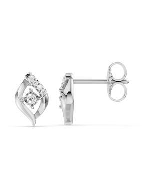 Lykken Elegance valkokultaiset timanttikorvakorut 9,5 mm