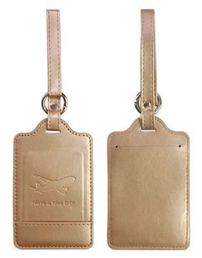 Tiera matkalaukkutagi Champgne Gold tekonahka