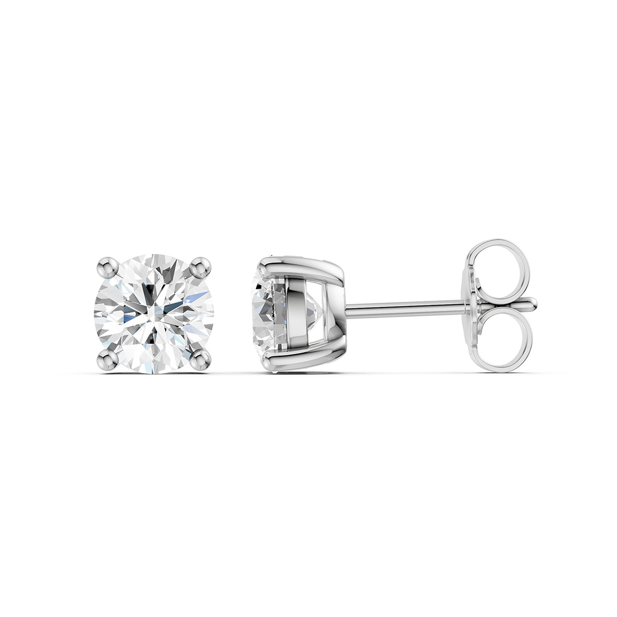 Lykken Elegance pyöreät timanttikorvakorut valkokulta 1.00 ct