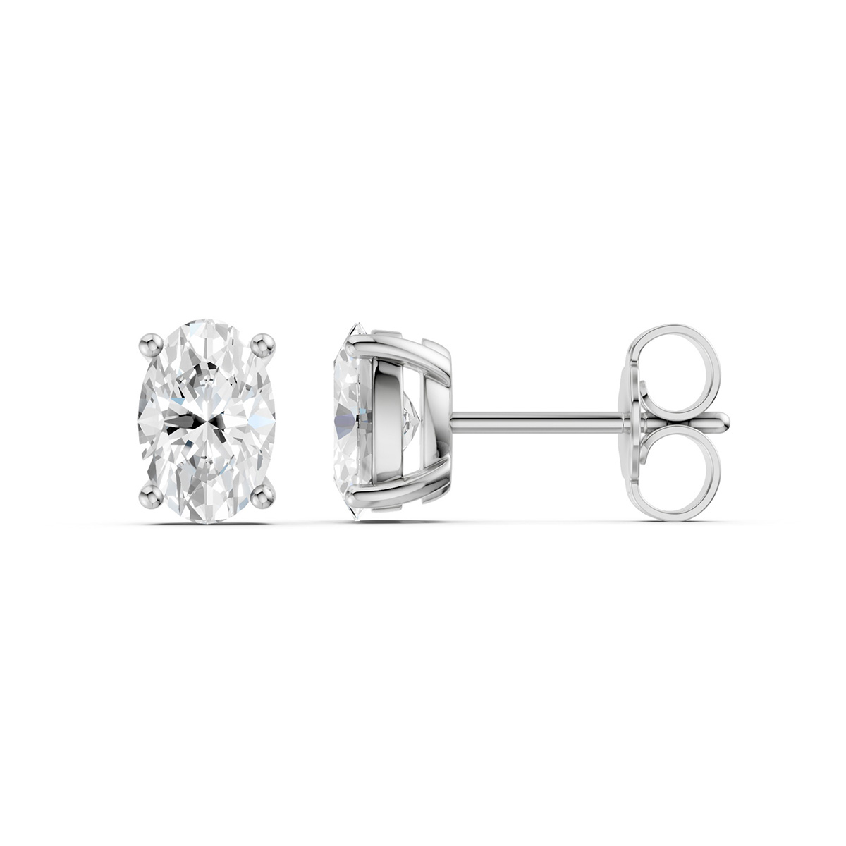 Lykken Elegance ovaalit timanttikorvakorut valkokulta 1.00 ct