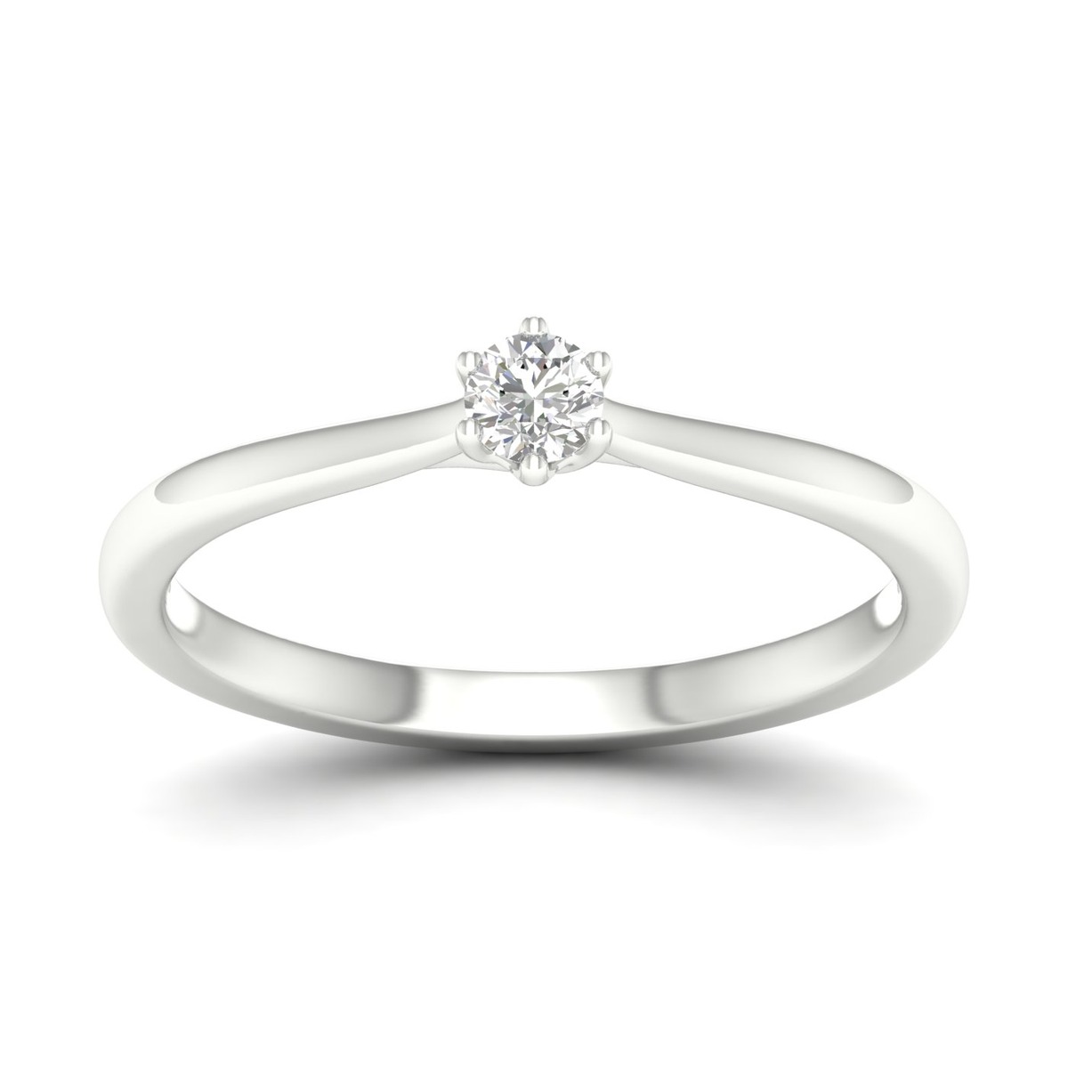 Lykka Elegance valkokultainen solitairesormus 0,10 ct