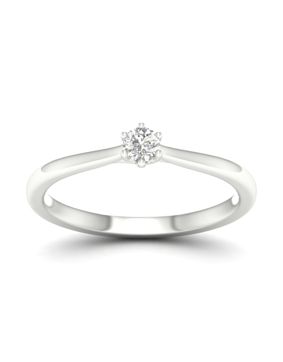 Lykka Elegance valkokultainen solitairesormus 0,10 ct