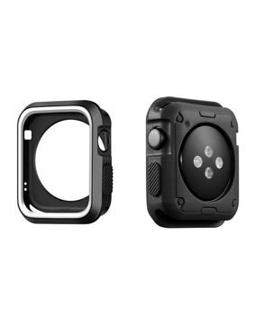Apple Watch silikoninen suojakuori musta/valkoinen - 4 eri kokoa