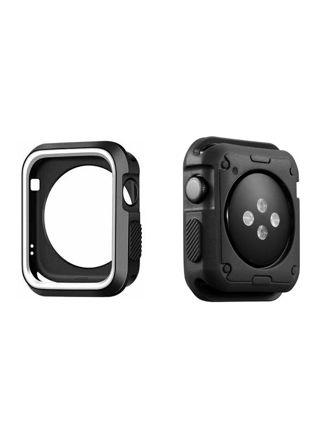 Apple Watch silikoninen suojakuori musta/valkoinen - 4 eri kokoa