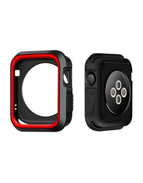 Apple Watch silikoninen suojakuori punainen/musta - 4 eri kokoa