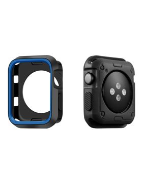 Apple Watch silikoninen suojakuori musta/sininen - 4 eri kokoa