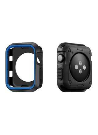 Apple Watch silikoninen suojakuori musta/sininen - 4 eri kokoa