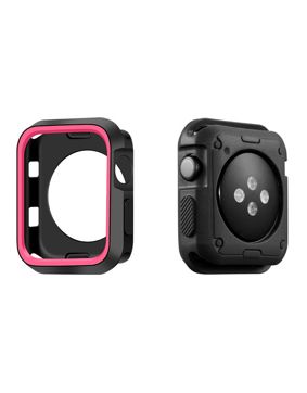 Apple Watch silikoninen suojakuori musta/pinkki - 4 eri kokoa